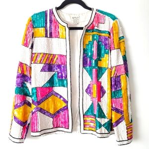 Vintage Design Multicolor Sequin & Beaded Jacket